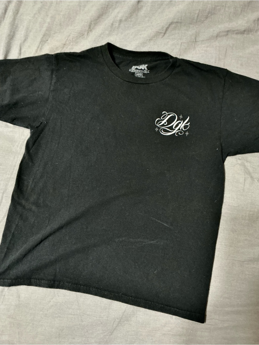 DGK Black Short Sleeve Tee with White Script Logo